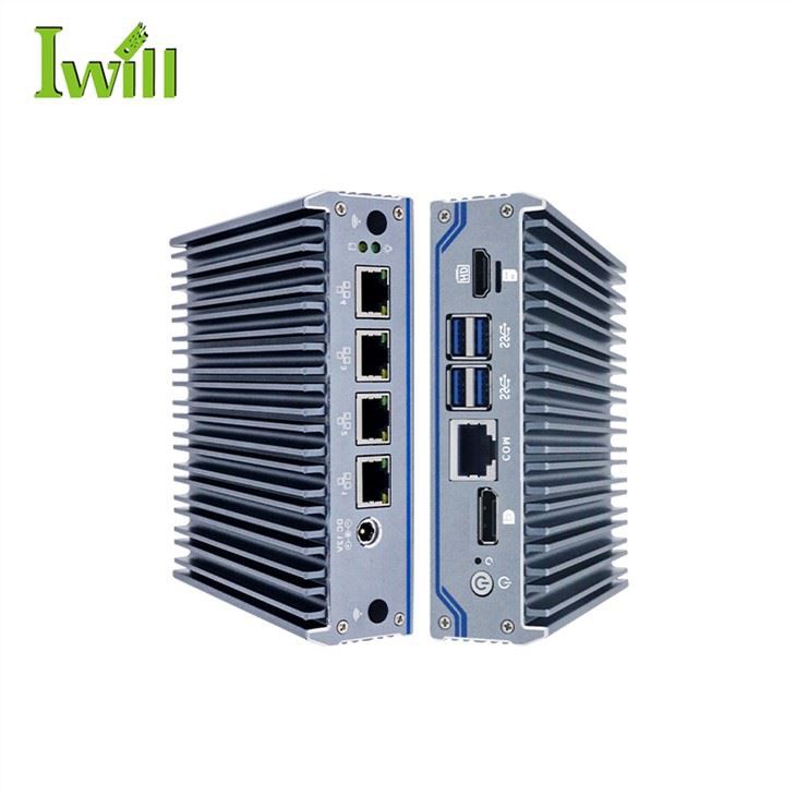 J4125 Mini-PC 4 Lan lüfterloser Computer